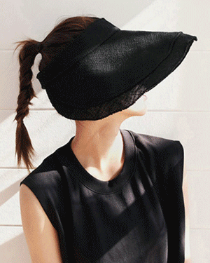 레이디 린넨 플리츠 자외선 차단 햇빛 가리개 돌돌이 모자,벨크로 썬캡 여름 밀짚 라탄 비치 넓은 프라햇 챙모자
