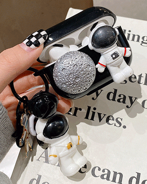 믹슨 우주 달 젤리 실리콘 빈티지 캐주얼 커플 에어팟 에어팟프로 케이스 피규어 펜던트 키링 열쇠고리
