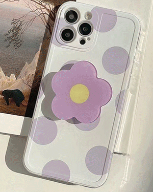 엘레나 러블리 캐주얼 젤리 실리콘 핸드폰 그립톡 스마트톡 플라워 꽃무늬 거치대 휴대폰 아이폰케이스 7 8 플러스 X XR XS Max 11 12 13 프로 맥스