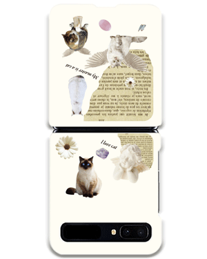 마티니스 키치 고양이 하드 핸드폰 빈티지 캐주얼 레터링 휴대폰 집사 커플 갤럭시 제트플립 1 2 지플립 3 z플립 4 케이스